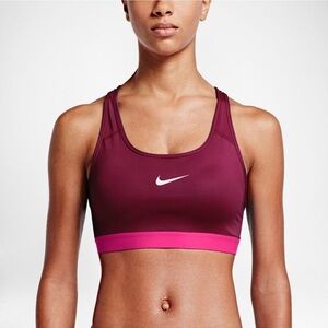 Nike Women's Burgundy and Pink Swim Top